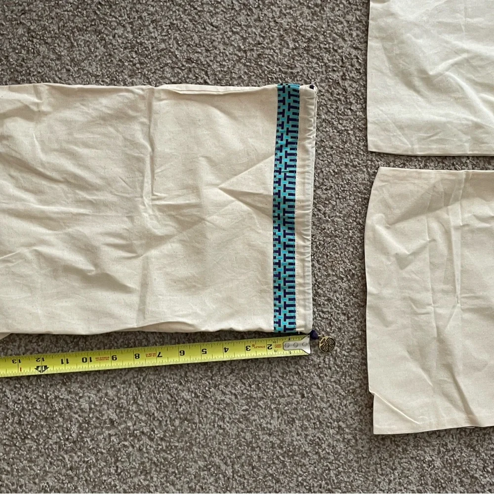 Tory Burch Canvas Drawstring Dust Bags – Set of 3 – Authentic
